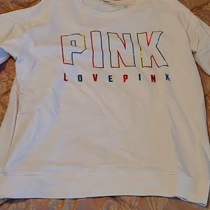 Love Pink white sweat shirt